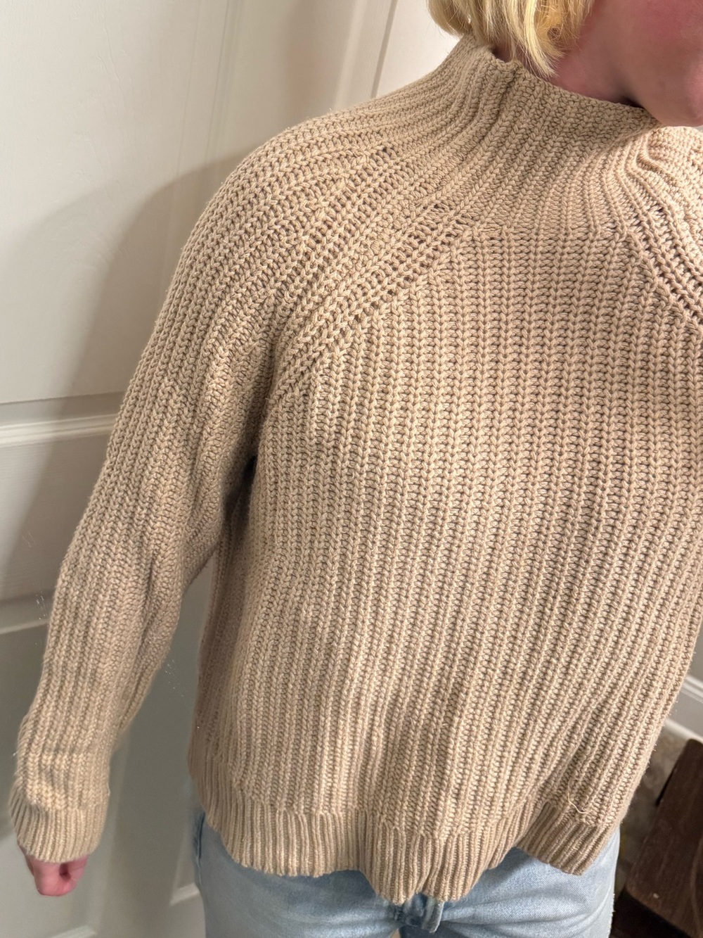 GAP 100% Cotton Beige Rollneck Sweater
